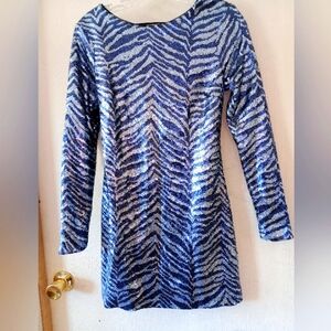 Urban Outfitters Sequined Mini Dress‎ Sz.SP Blue & Silver